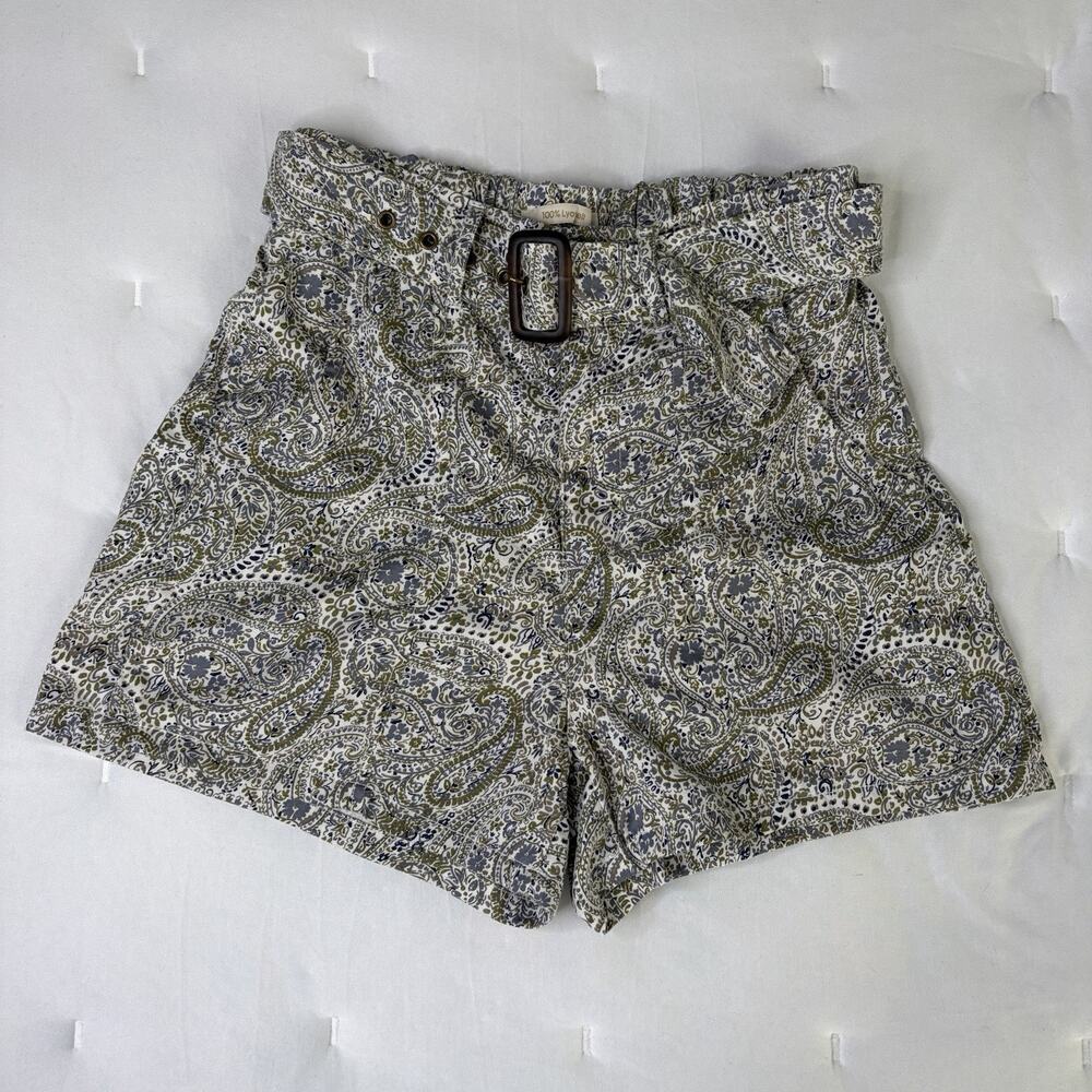 Cynthia Rowley Paisley Print Mom Shorts Size S, 100% Lyocell, Made in India